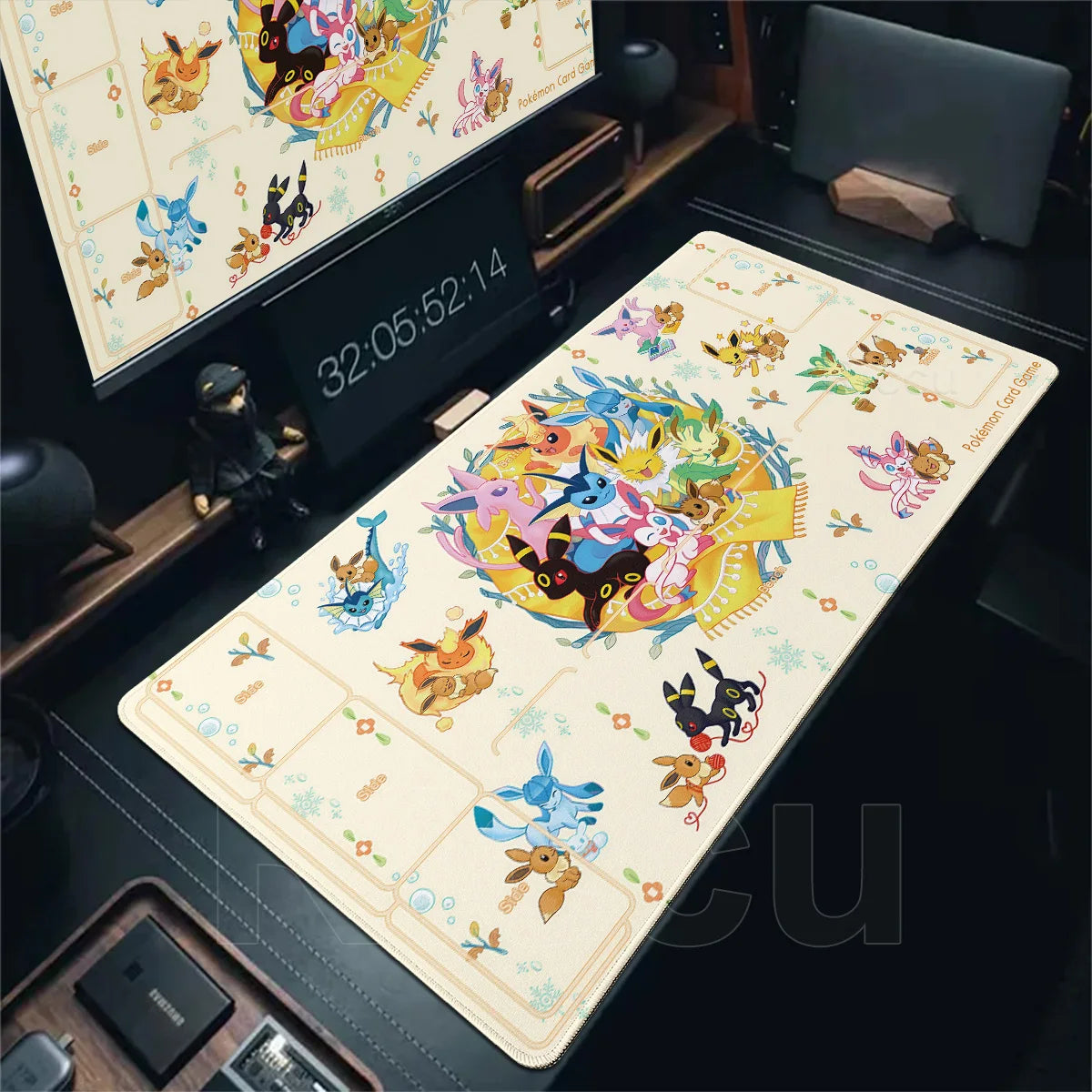 Japan Anime Gamer Mouse Pad E-eevee Cabinet Kawaii Tablepad XXL P-pokemon Keyboard Rug Laptop PC Gaming Rubber Extended DeskMats