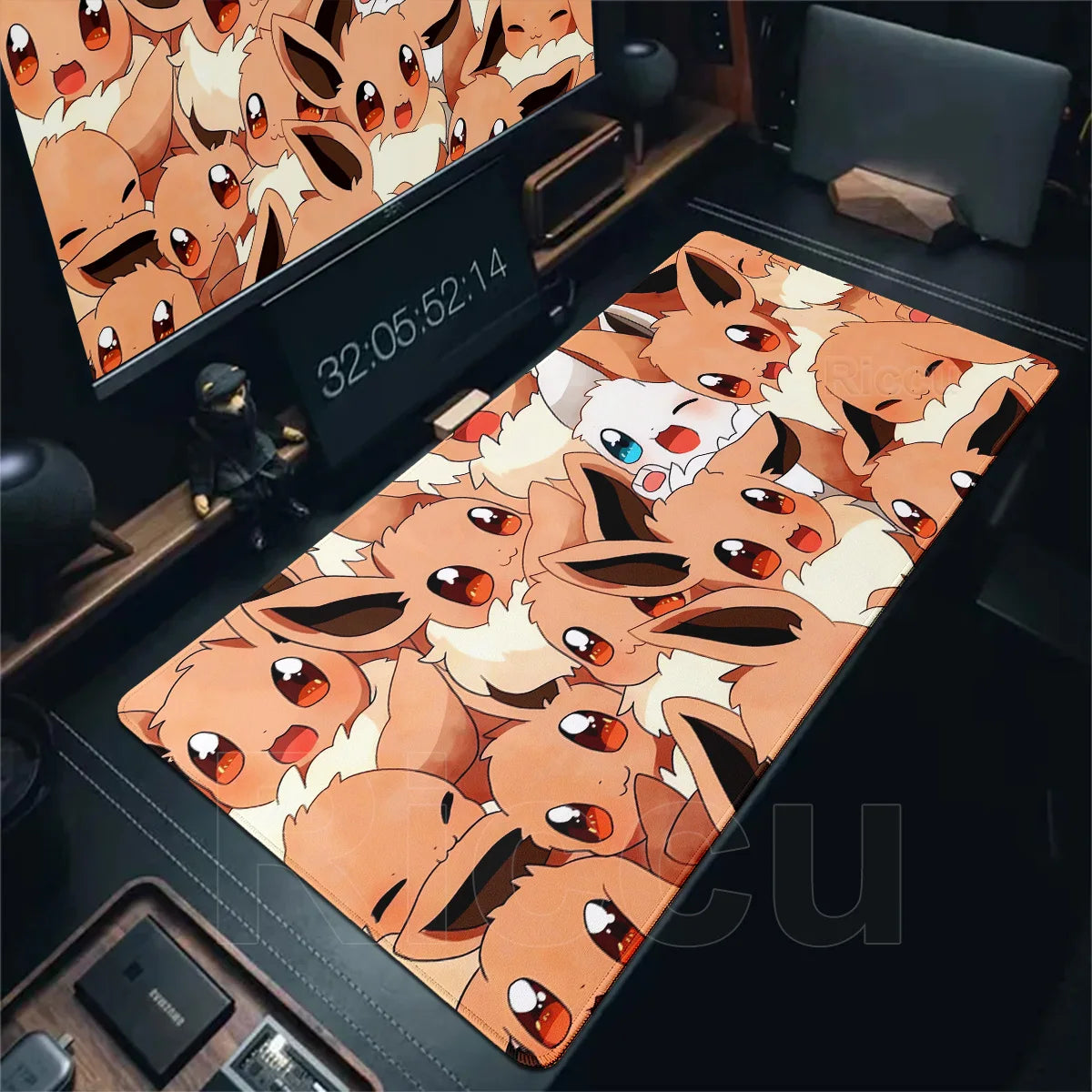 Japan Anime Gamer Mouse Pad E-eevee Cabinet Kawaii Tablepad XXL P-pokemon Keyboard Rug Laptop PC Gaming Rubber Extended DeskMats
