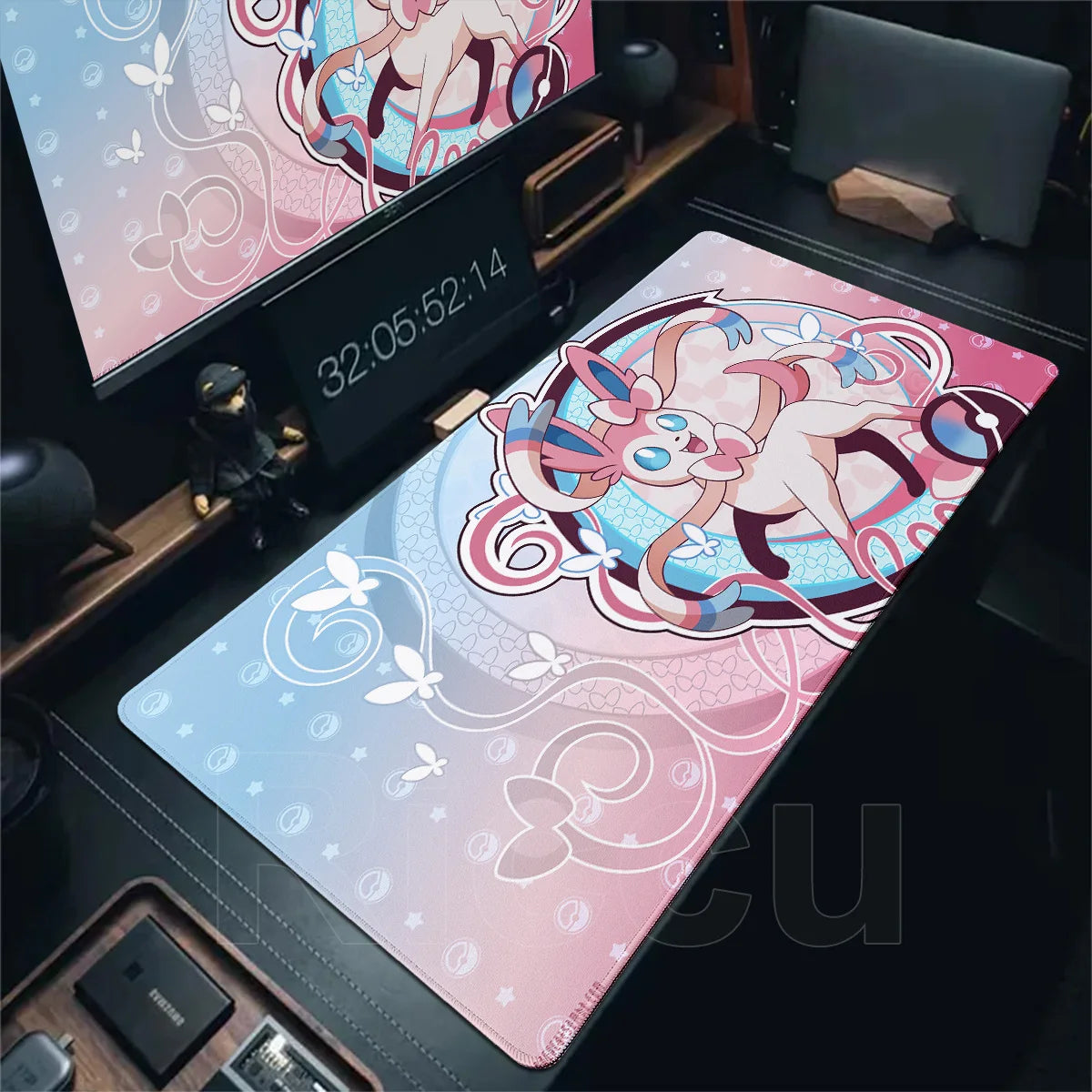 Japan Anime Gamer Mouse Pad E-eevee Cabinet Kawaii Tablepad XXL P-pokemon Keyboard Rug Laptop PC Gaming Rubber Extended DeskMats