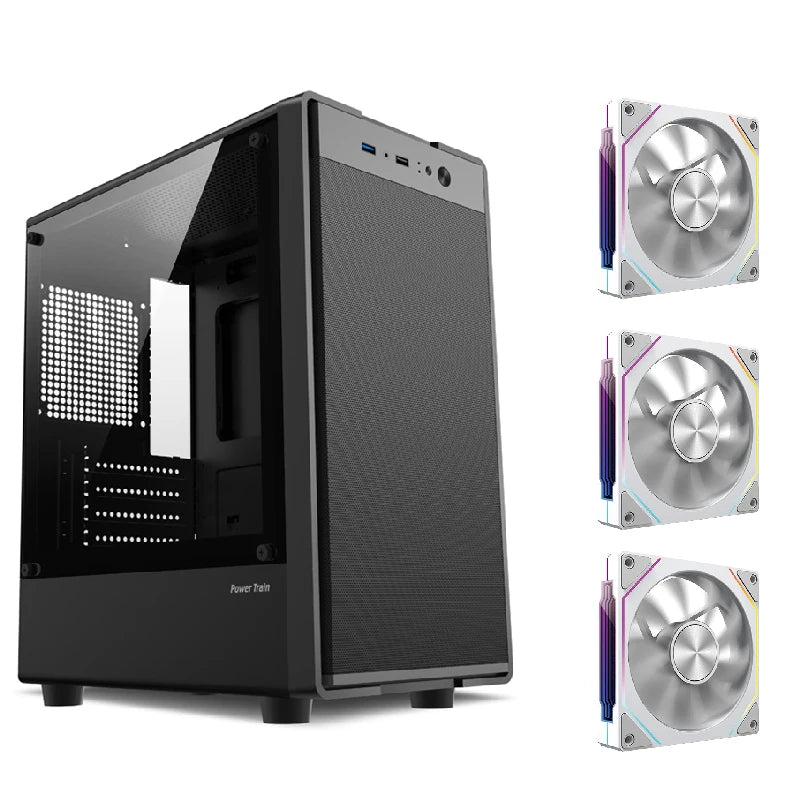 Power Train Flying PC gaming case MATX Side transparent glass computer case Iron net heat dissipation U3 interface E-sports case