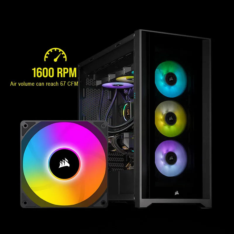 CORSAIR AC120 ARGB, 120MM LED Cooling  FAN Single Pack BLACK/WHITE