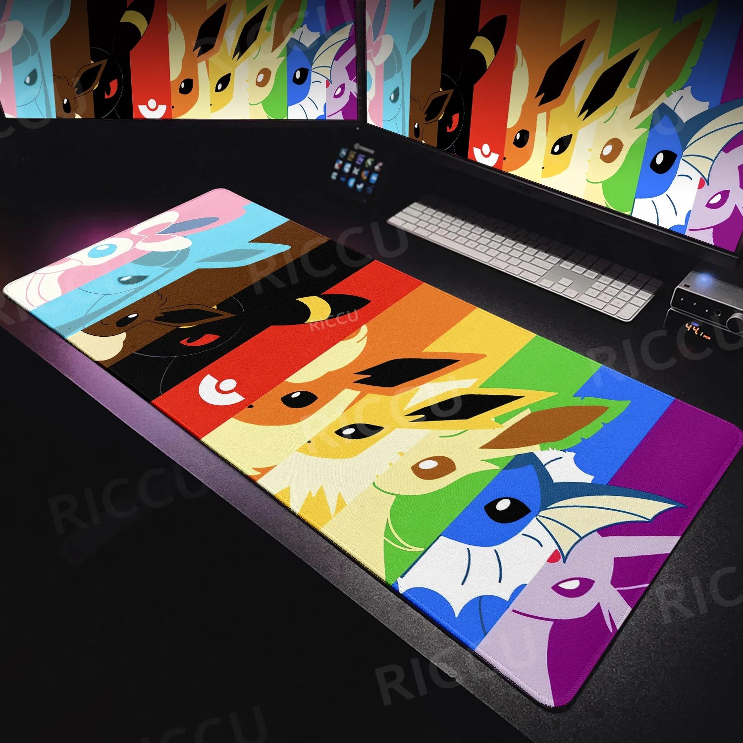Japan Anime Gamer Mouse Pad E-eevee Cabinet Kawaii Tablepad XXL P-pokemon Keyboard Rug Laptop PC Gaming Rubber Extended DeskMats