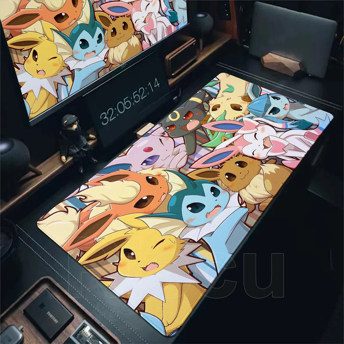 Japan Anime Gamer Mouse Pad E-eevee Cabinet Kawaii Tablepad XXL P-pokemon Keyboard Rug Laptop PC Gaming Rubber Extended DeskMats