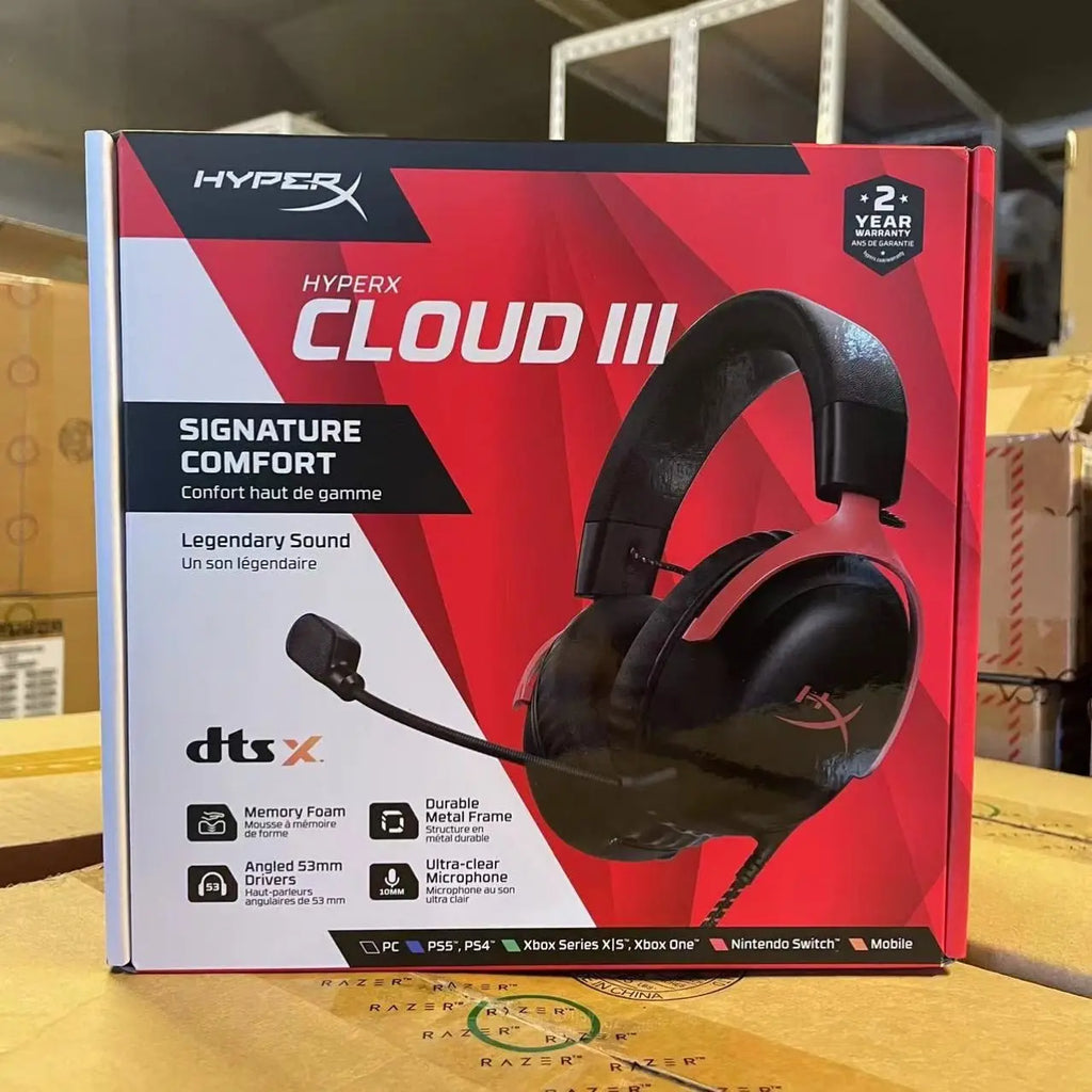 HyperX Cloud 3 III Wired Gaming Headset With DTS Sound Mic/Support HyperX Software USB Gaming Headphone For PC PS Xbox Switch