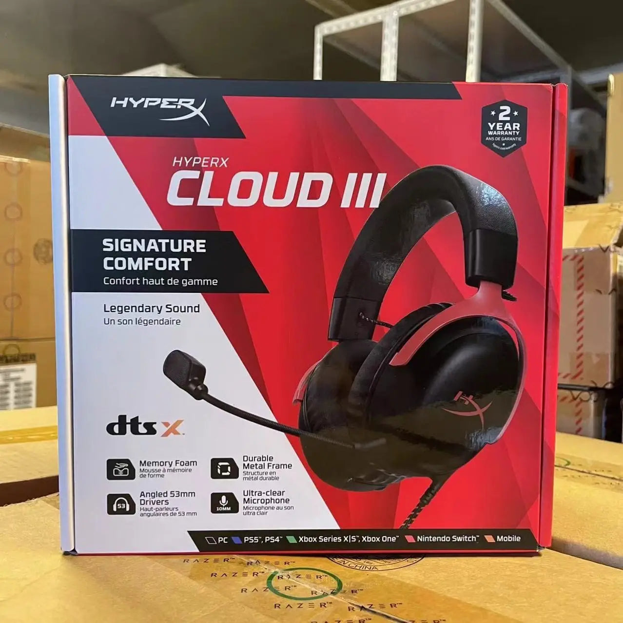 HyperX Cloud 3 III Wired Gaming Headset With DTS Sound Mic/Support HyperX Software USB Gaming Headphone For PC PS Xbox Switch