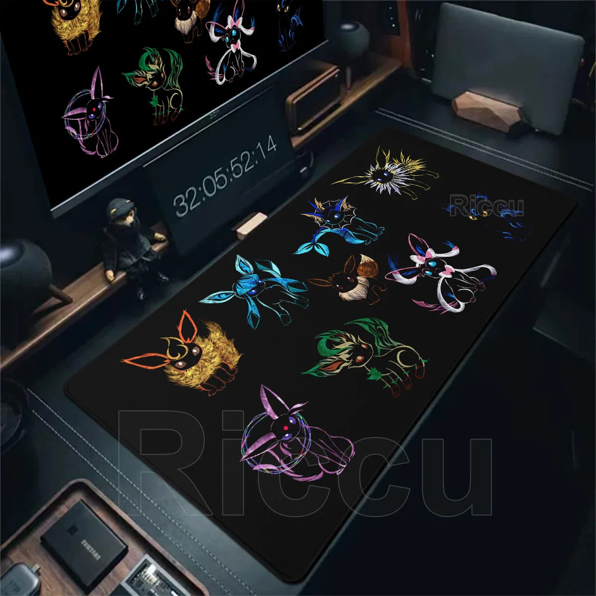 Japan Anime Gamer Mouse Pad E-eevee Cabinet Kawaii Tablepad XXL P-pokemon Keyboard Rug Laptop PC Gaming Rubber Extended DeskMats