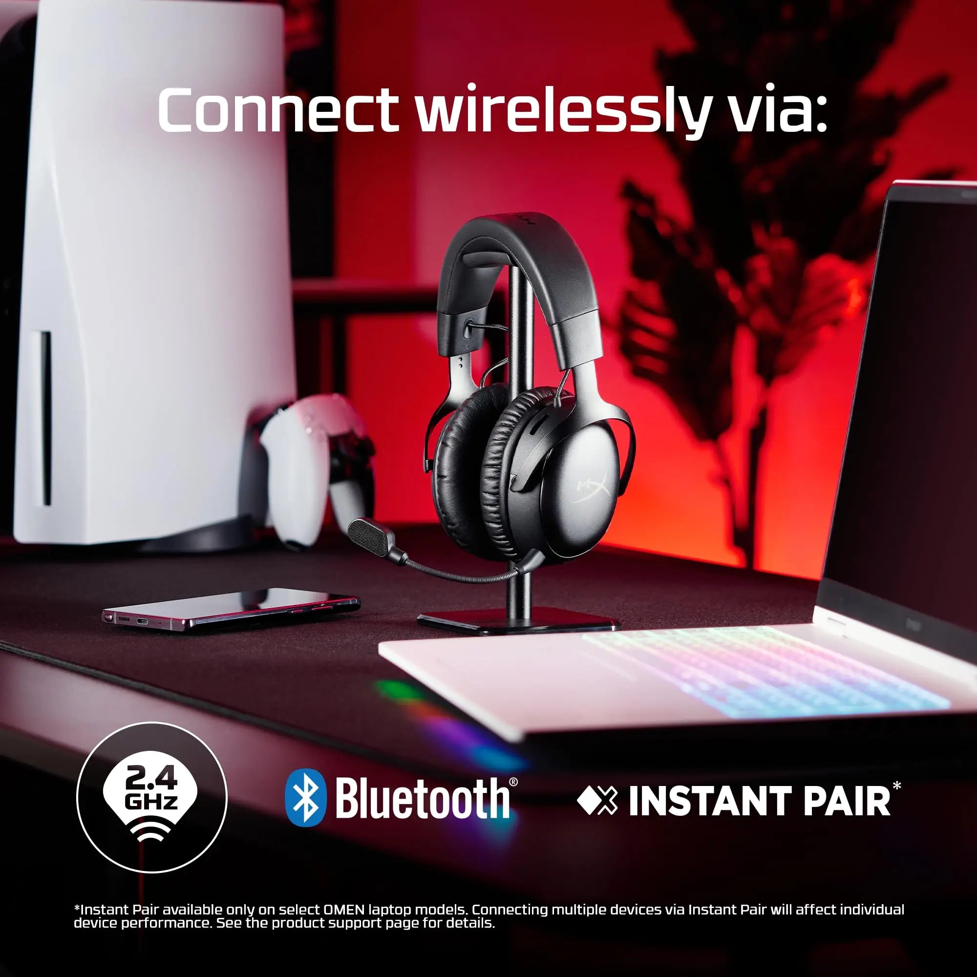 HyperX Cloud III S Wireless Gaming Headset 2.4GHz Bluetooth Battery Life up to 120 Hours 2.4GHz/200 Hours Bluetooth 53mm Angled