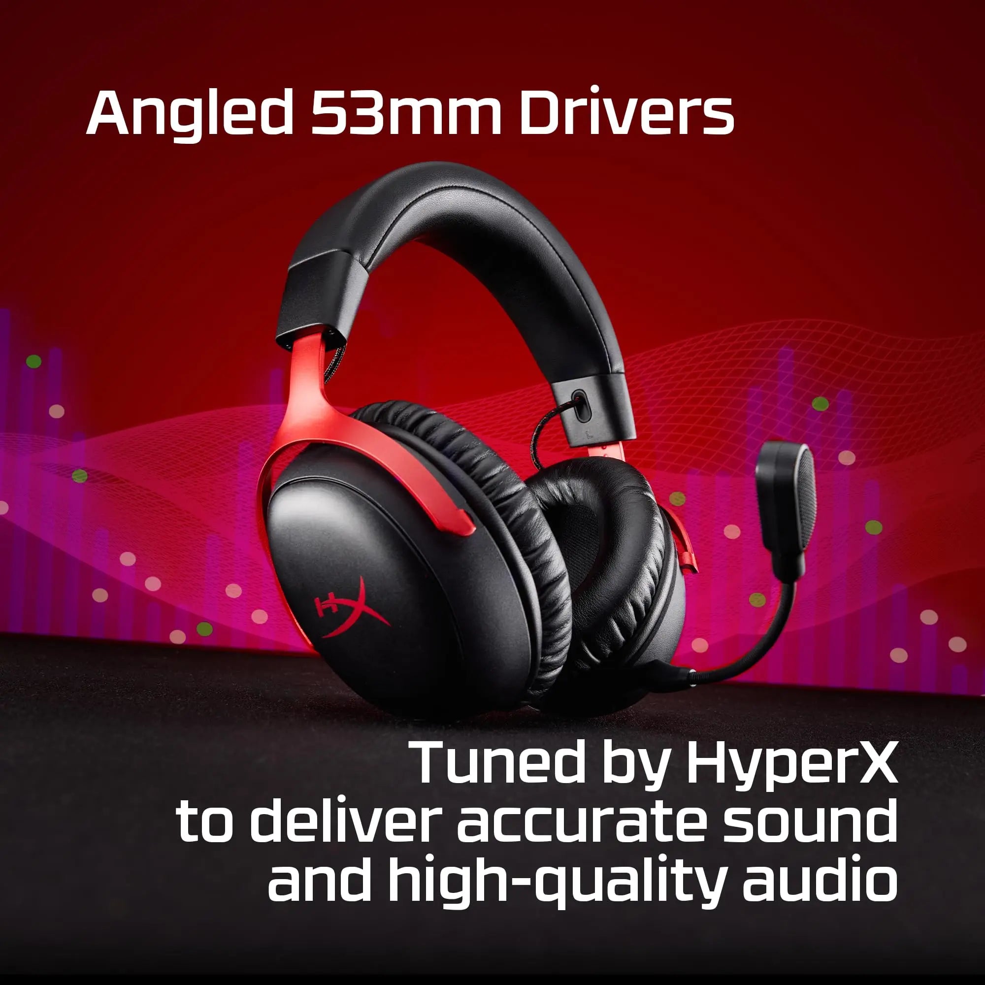 HyperX Cloud III S Wireless Gaming Headset 2.4GHz Bluetooth Battery Life up to 120 Hours 2.4GHz/200 Hours Bluetooth 53mm Angled