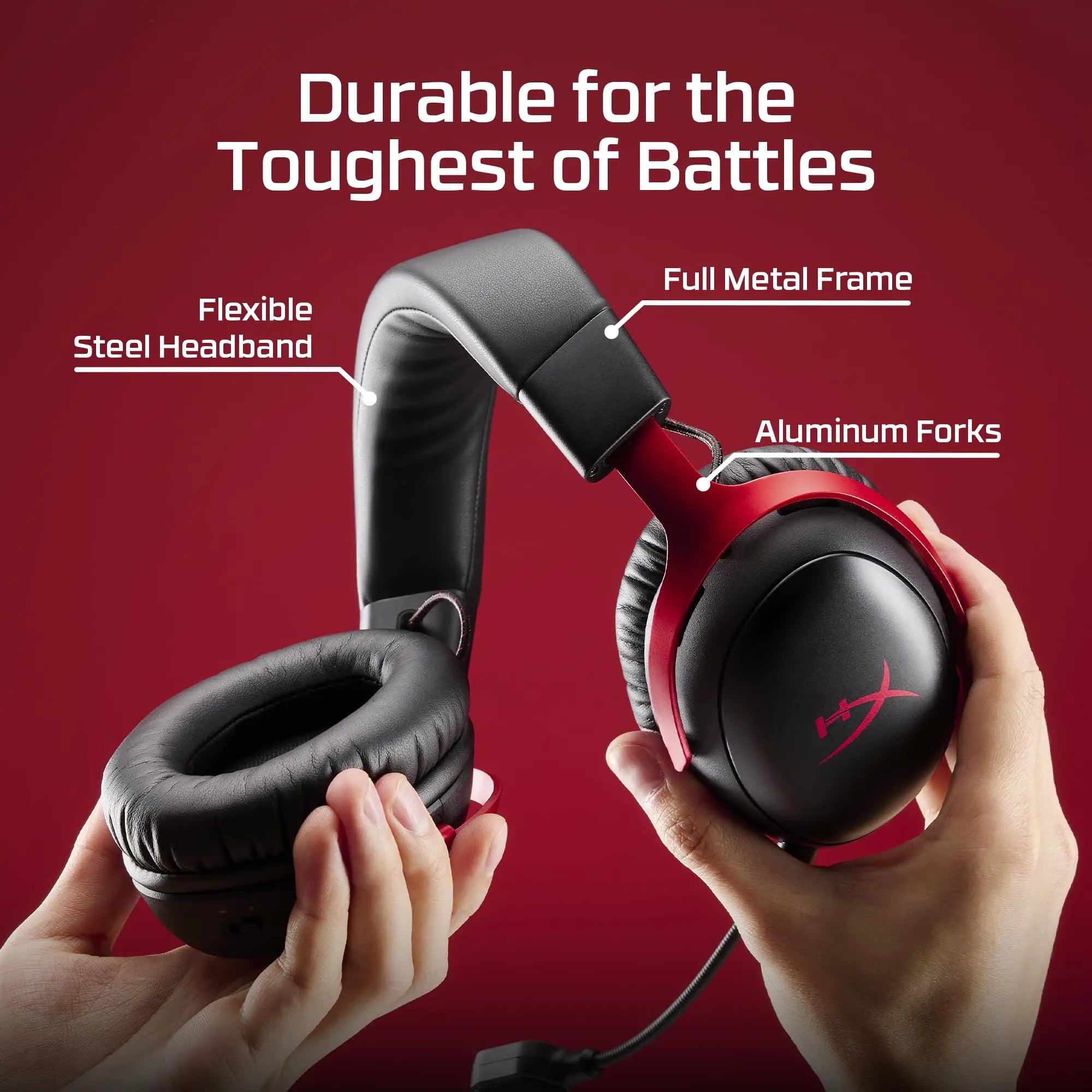 HyperX Cloud III S Wireless Gaming Headset 2.4GHz Bluetooth Battery Life up to 120 Hours 2.4GHz/200 Hours Bluetooth 53mm Angled