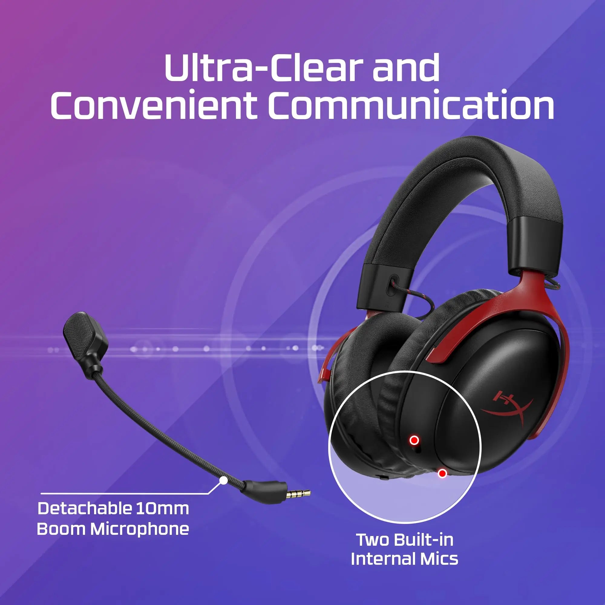 HyperX Cloud III S Wireless Gaming Headset 2.4GHz Bluetooth Battery Life up to 120 Hours 2.4GHz/200 Hours Bluetooth 53mm Angled