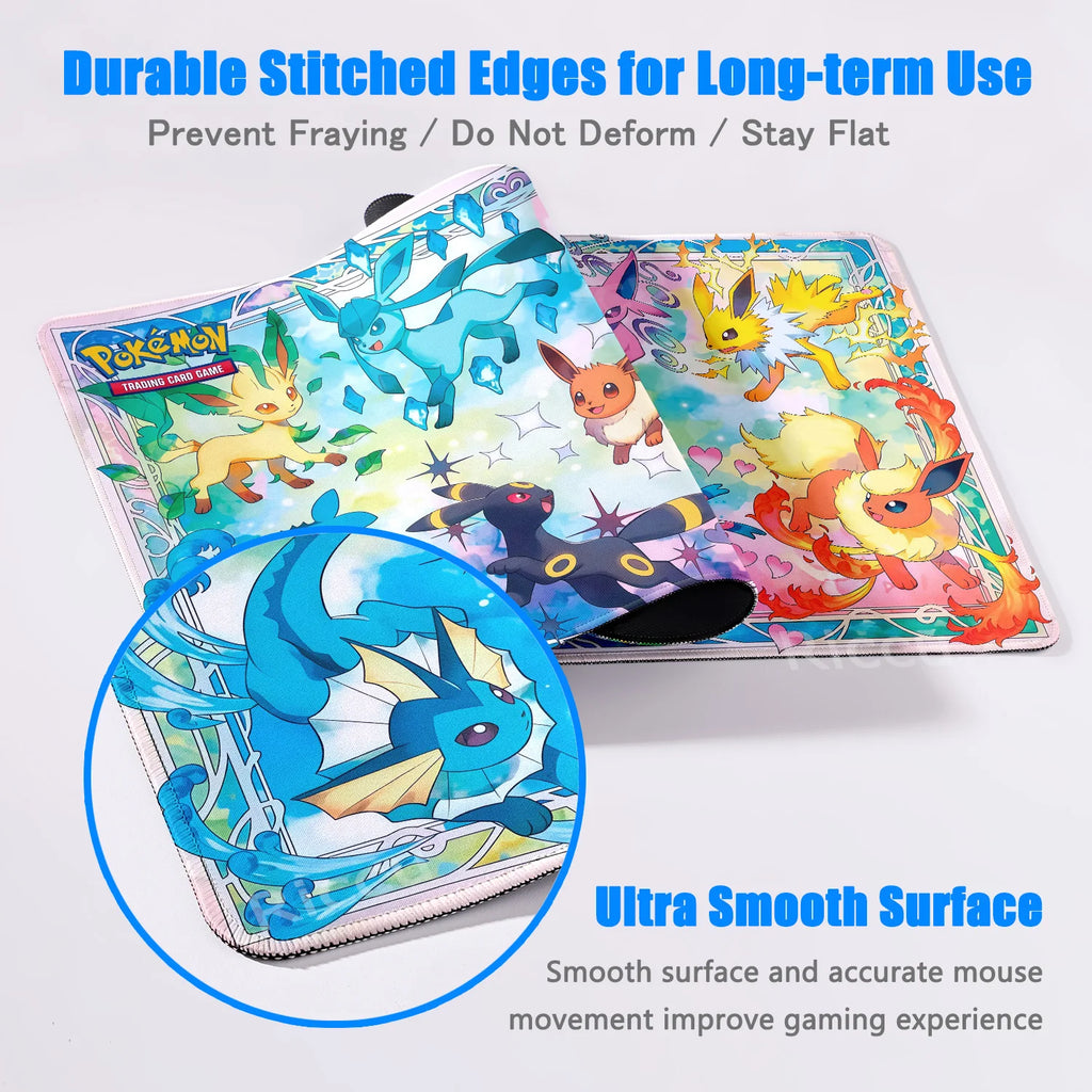 Japan Anime Gamer Mouse Pad E-eevee Cabinet Kawaii Tablepad XXL P-pokemon Keyboard Rug Laptop PC Gaming Rubber Extended DeskMats