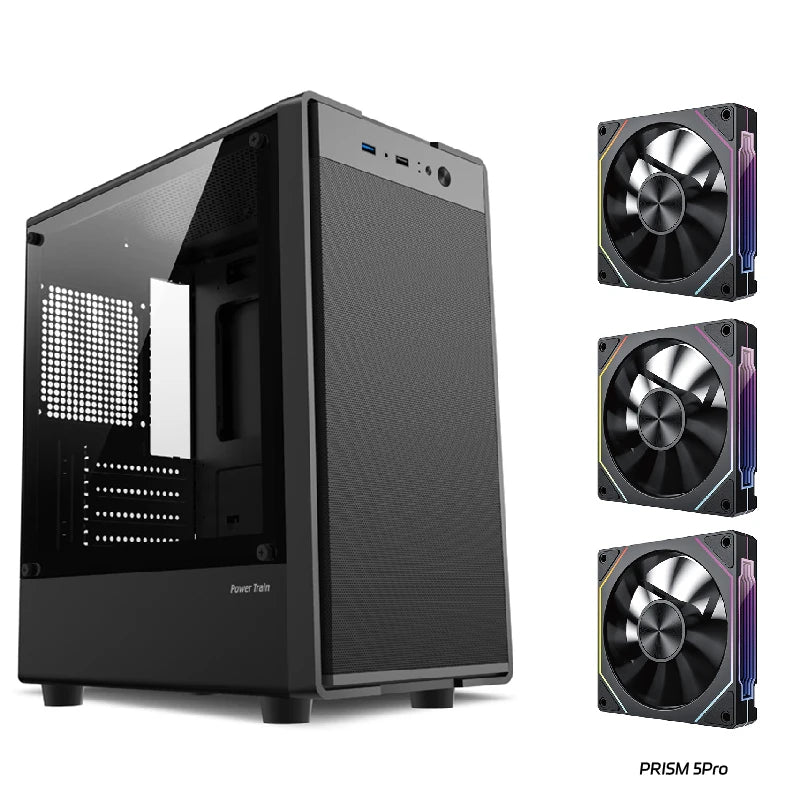 Power Train Flying PC gaming case MATX Side transparent glass computer case Iron net heat dissipation U3 interface E-sports case