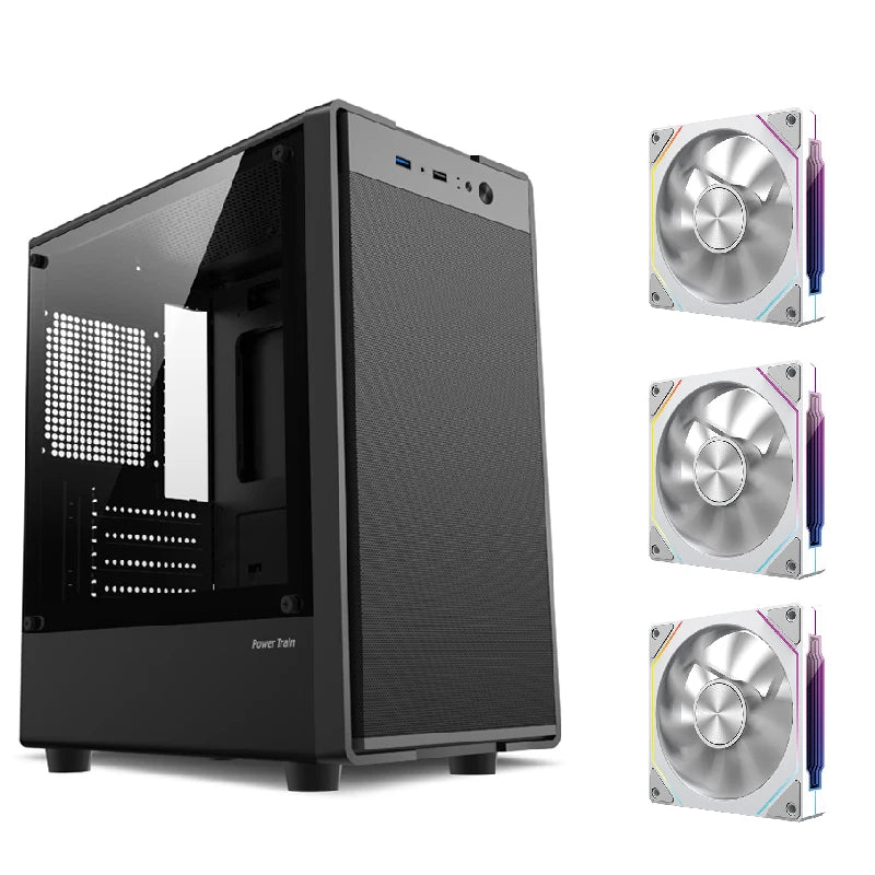 Power Train Flying PC gaming case MATX Side transparent glass computer case Iron net heat dissipation U3 interface E-sports case