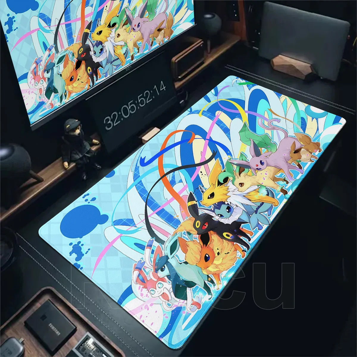 Japan Anime Gamer Mouse Pad E-eevee Cabinet Kawaii Tablepad XXL P-pokemon Keyboard Rug Laptop PC Gaming Rubber Extended DeskMats