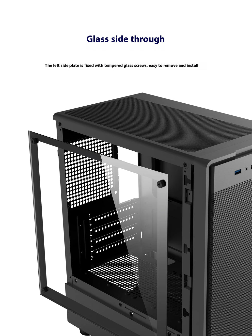 Power Train Flying PC gaming case MATX Side transparent glass computer case Iron net heat dissipation U3 interface E-sports case