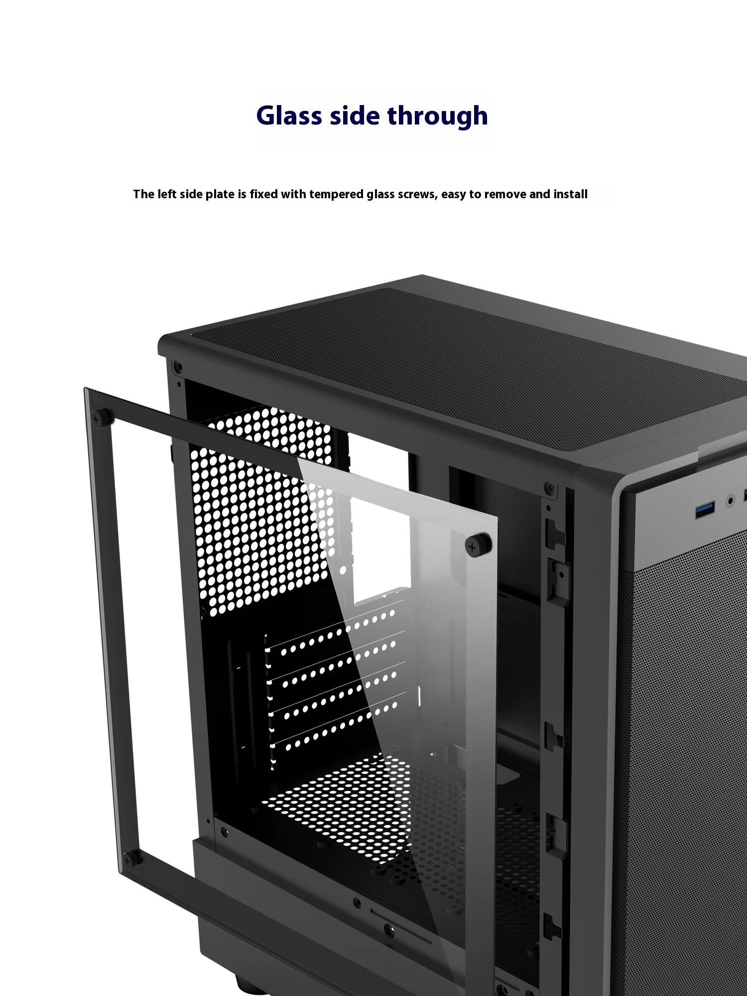 Power Train Flying PC gaming case MATX Side transparent glass computer case Iron net heat dissipation U3 interface E-sports case