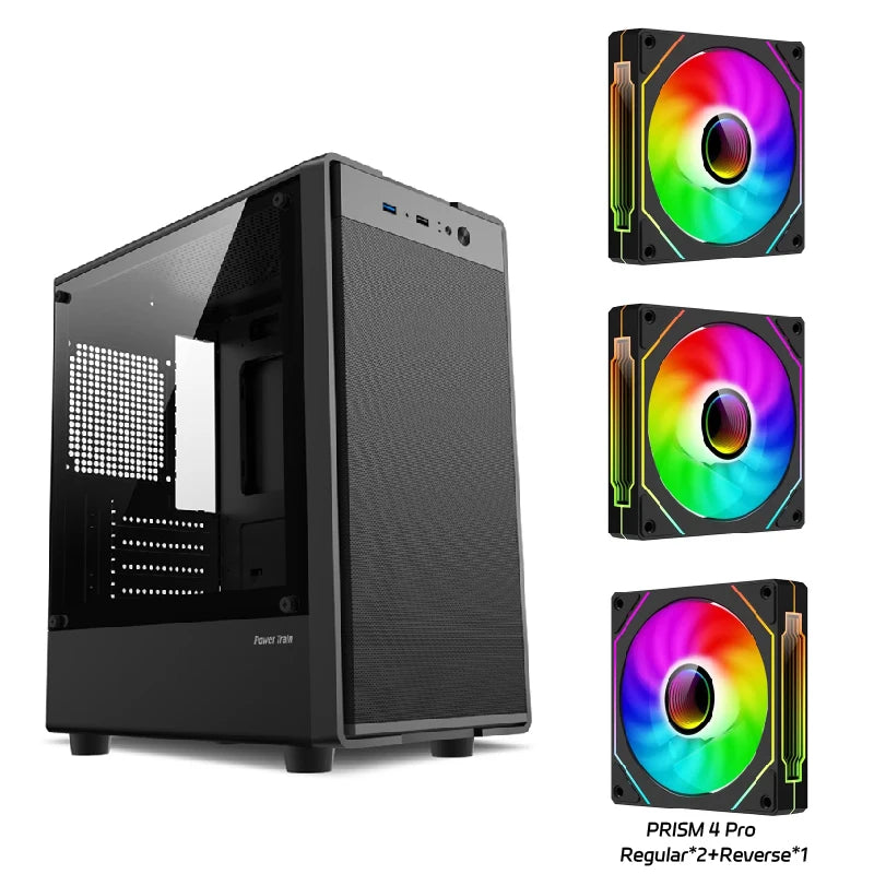 Power Train Flying PC gaming case MATX Side transparent glass computer case Iron net heat dissipation U3 interface E-sports case